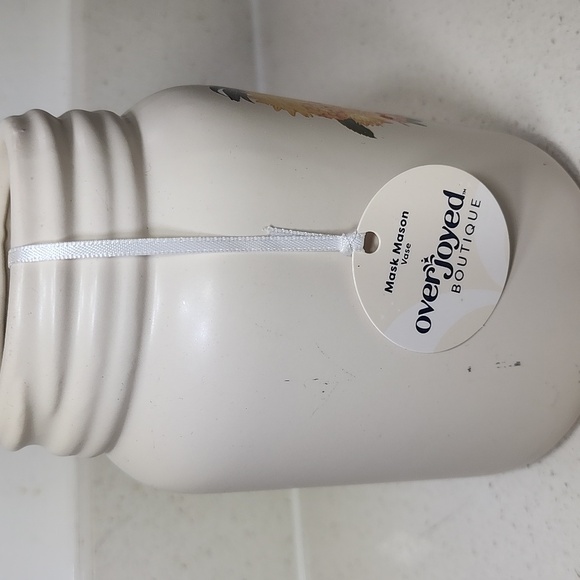 Mason Floral Mask Art Jar - Cream and Yellow New With Tags - Picture 5 of 5